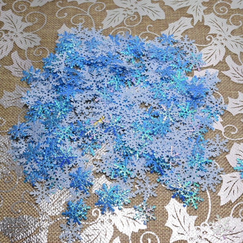 catin Snowflakes Confetti for Winter Wonderland Frozen Party,Blue Color with Iridescent Finish, 600 Pcs - Image 3